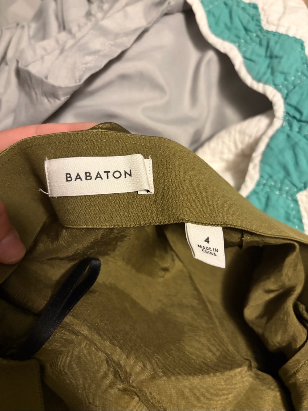 Babaton Olive Green Midi Skirt